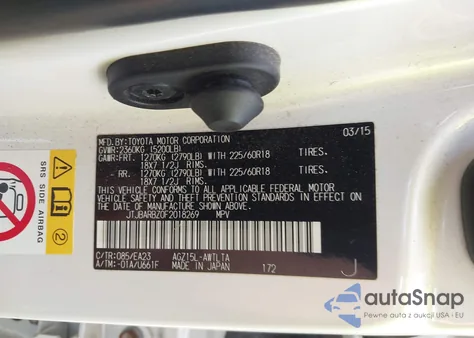 2015 Lexus Nx 200T из США, поврежденный, VIN JTJBARBZ0F2018269